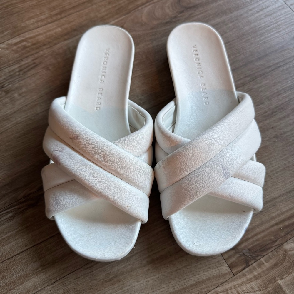 Veronica Beard Women's White Crisscross Sandals